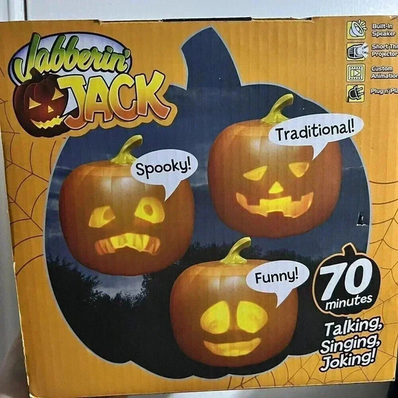 Mindscope Jabberin Jack Talking Animated Pumpkin with Built in Projector & Sp... - Picture 1 of 5